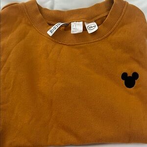 Orange Sweatshirt with Mickey Mouse Logo